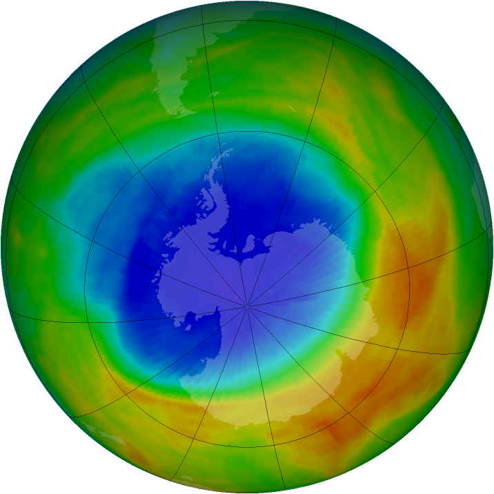 Antarctic ozone map for 26 October 1986